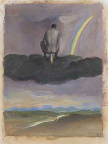 Lino Frongia: 1981, olio su carta, , 50x70, 
