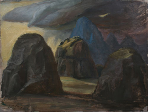 Lino Frongia: 1983, olio su carta, , 59x70cm, 