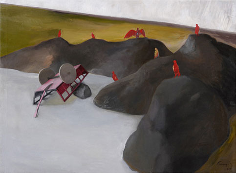 Lino Frongia: Il cielo è una mitraglia, 2005, olio su tela, , 115x185cm, 