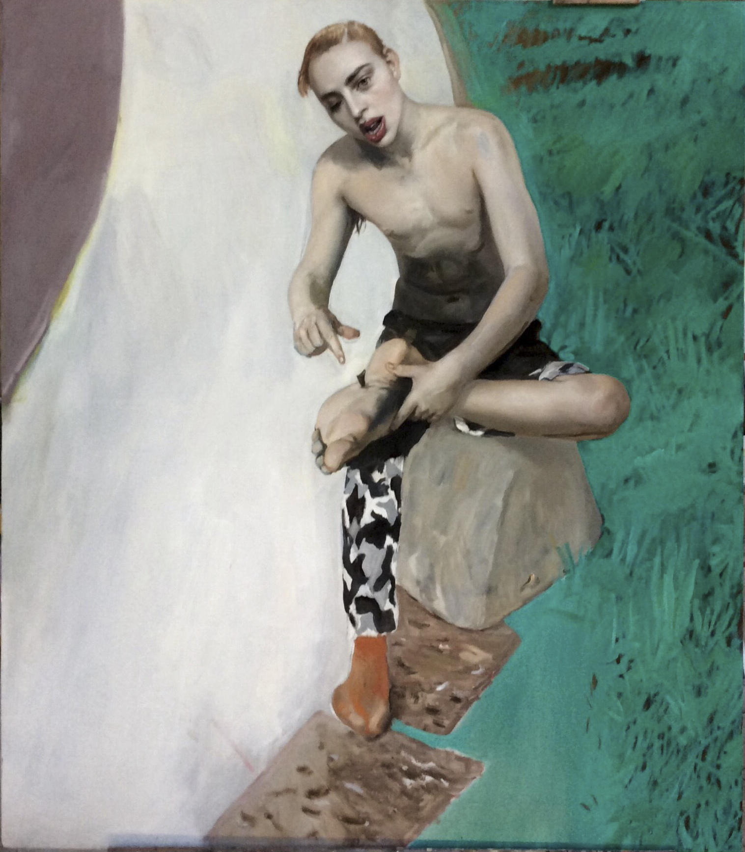 Lino Frongia: Lo spinario, 2014, olio su tela, , 130x150, 