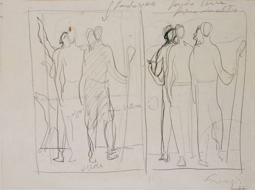 Lino Frongia: Senza titolo, 1995, matita su carta, , 30×40cm, 