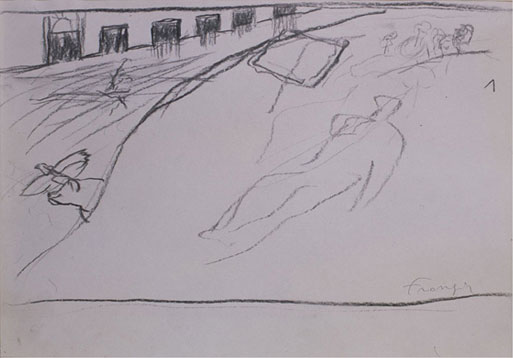 Lino Frongia: Senza titolo, 1995, matita su carta, , 30×39cm, 