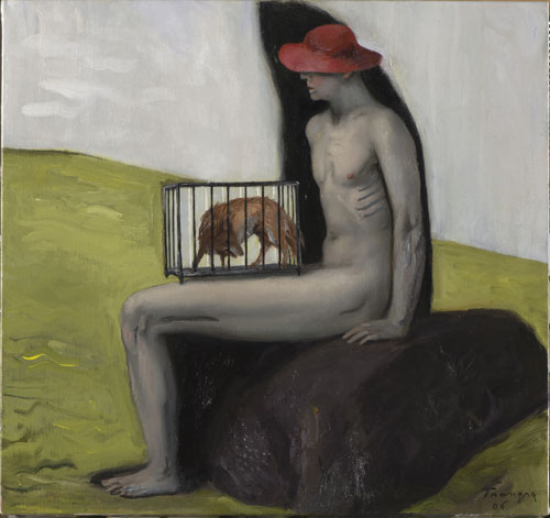 Lino Frongia: Stazione di Samoggia, 2006, olio su tela, , 50x47cm, 