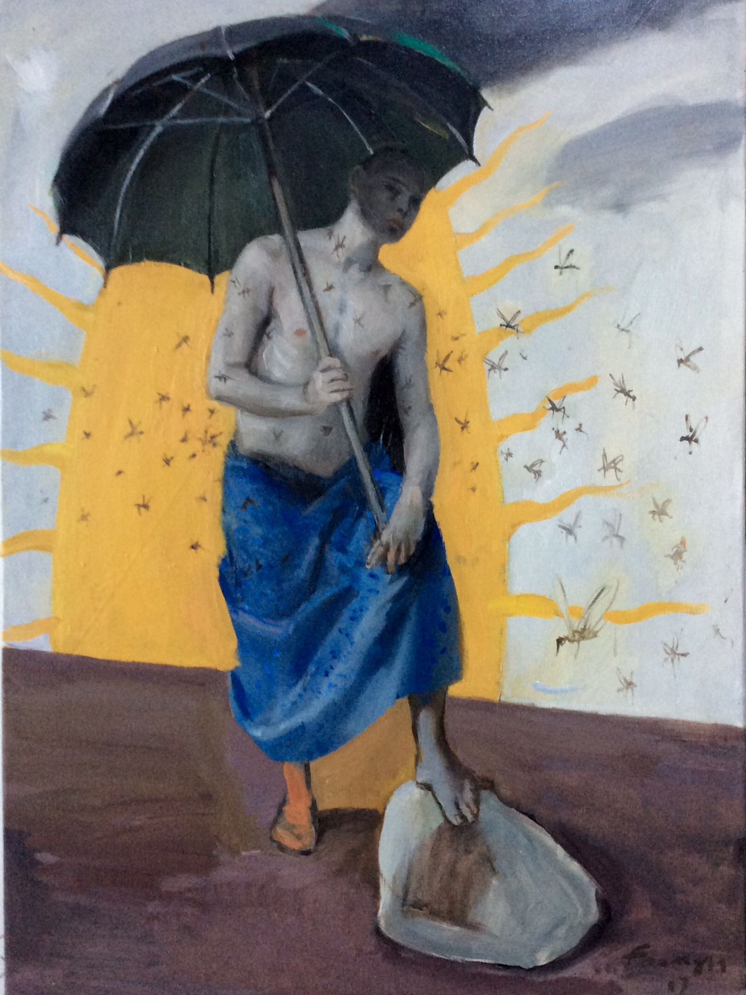 Lino Frongia: Uomo con la testa in ombra, 2007, -, , 41x57, 